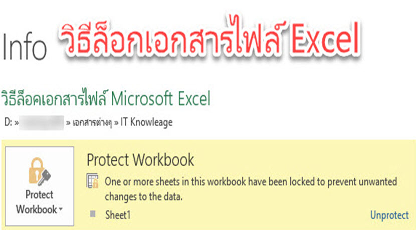 วิธีล็อคเอกสารไฟล์ Microsoft Excel